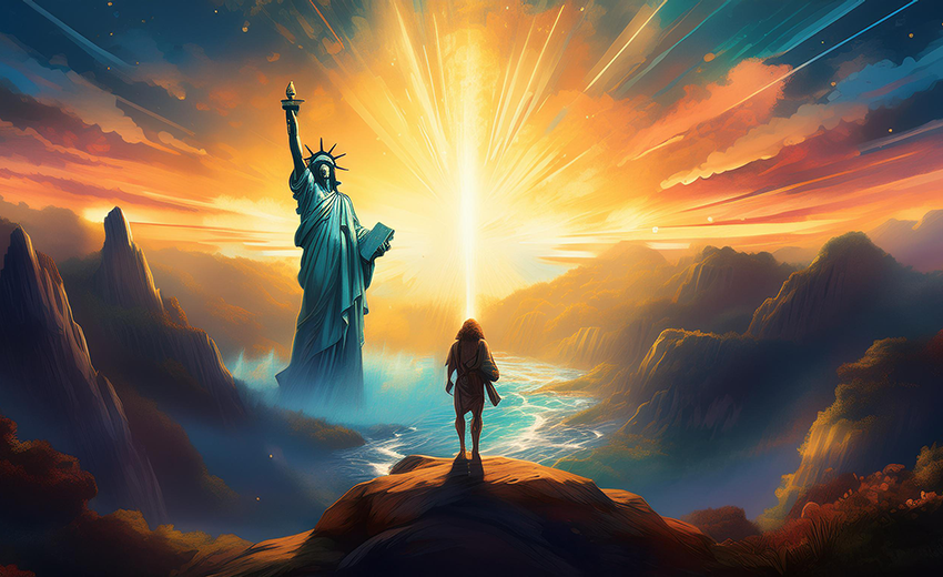 Statue of Liberty divine protection